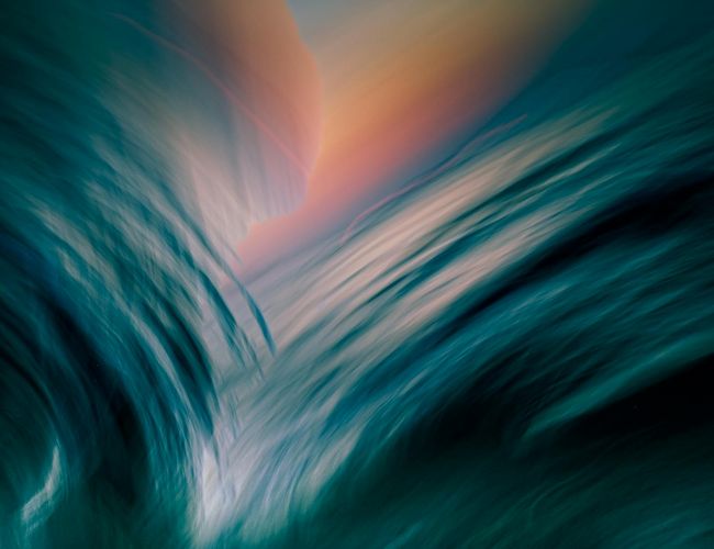 Abstract fluid shapes symbolizing movement flow and focus