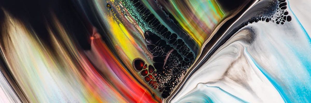 Wide panoramic abstract art representing inclusive balance